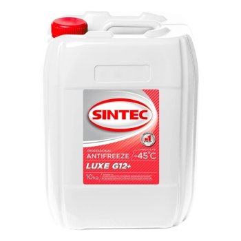 Жидкость охлаждающая SINTEC ANTIFREEZE LUXE G12+ (-45) (канистра 10 кг.)